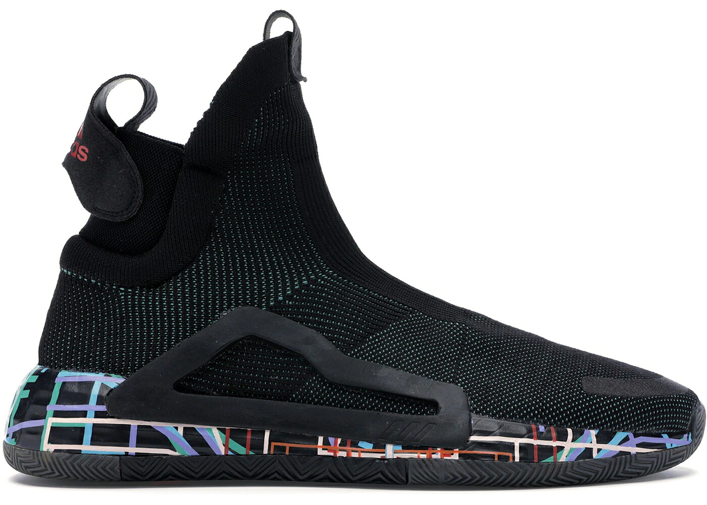 アディダス コア 黒色 ブラック 緑 グリーン ピンク ネクストレベル スニーカー メンズ ADIDAS N3XT L3V3L CORE BLACK MULTI COLOR PRINT / CORE BLACK TRUE GREEN CLEAR PINK｜スニケス