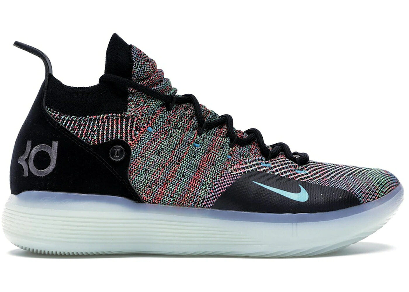 ナイキ 黒色 ブラック 青色 ブルー スニーカー メンズ NIKE KD 11 MULTI-COLOR / BLACK CHLORINE BLUE PERSIAN