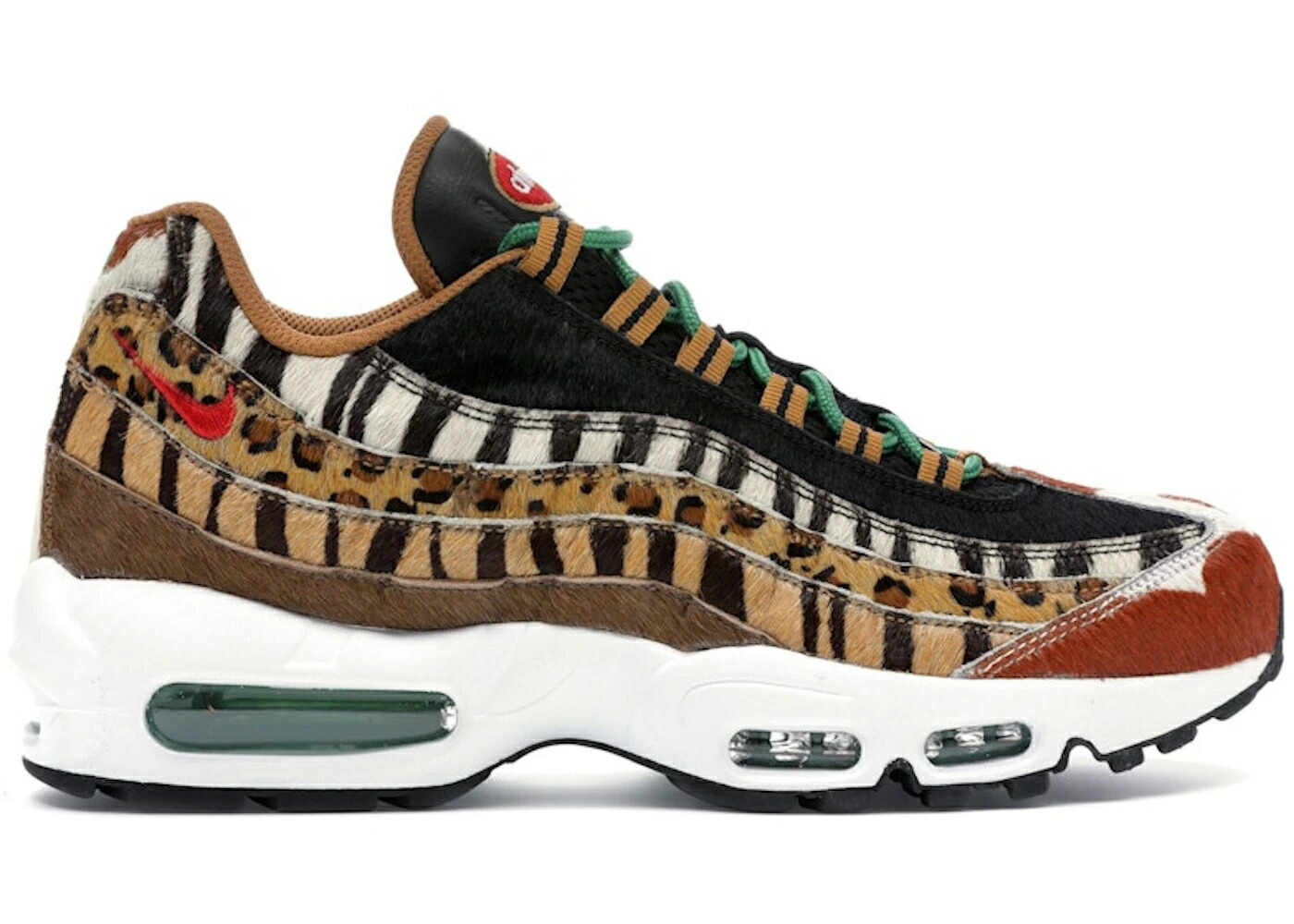 ナイキ マックス 黒色 ブラック ポニー 赤 レッド クラシック エアマックス 2.0 スニーカー メンズ NIKE AIR MAX 95 ATMOS ANIMAL PACK (ALL BLACK BOX) (2018) / PONY SPORT RED BLACK CLASSIC