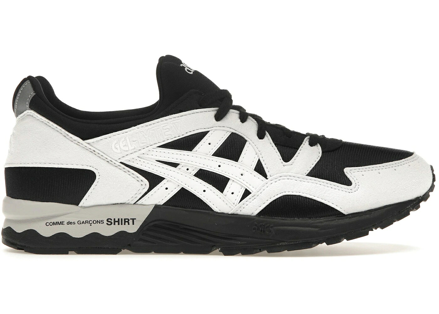 アシックス 先だつものともし火 黒いこと 黒いこと 白いこと 白いこと コムデ給仕 スニーカー メンズ ASICS GEL-LYTE V COMME DES GARCONS SHIRT BLACK / BLACK WHITE 靴-スニーカー