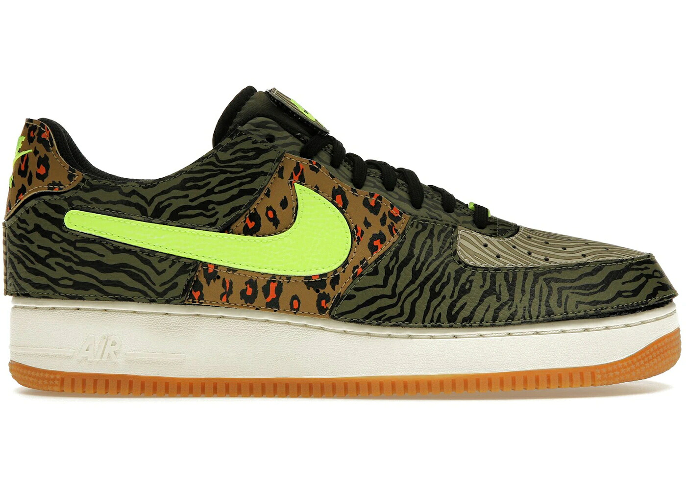 ナイキ オリーブ 黒いこと 黒いこと 空軍 スニーカー メンズ NIKE AIR FORCE 1/1 ANIMAL PRINT / MEDIUM OLIVE VOLT RATTAN BLACK