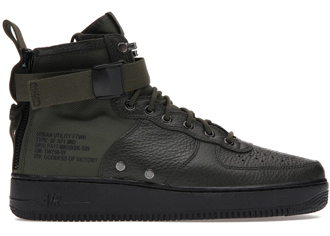 ナイキ ミッド 黒いこと 黒いこと 空軍 スニーカー メンズ NIKE 空想科学小説 AIR FORCE 1 MID SEQUOIA / SEQUOIA SEQUOIA BLACK