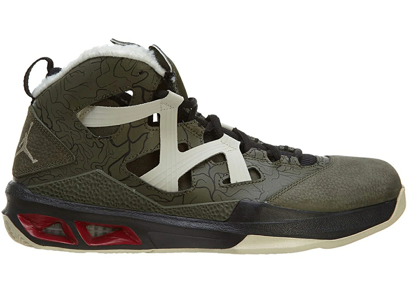 ナイキ ジョーダン メロ カーゴ カーキ 黒色 ブラック 赤 レッド スニーカー メンズ JORDAN MELO M9 CARGO KHAKI / CARGO KHAKI ZINC BLACK GYM RED