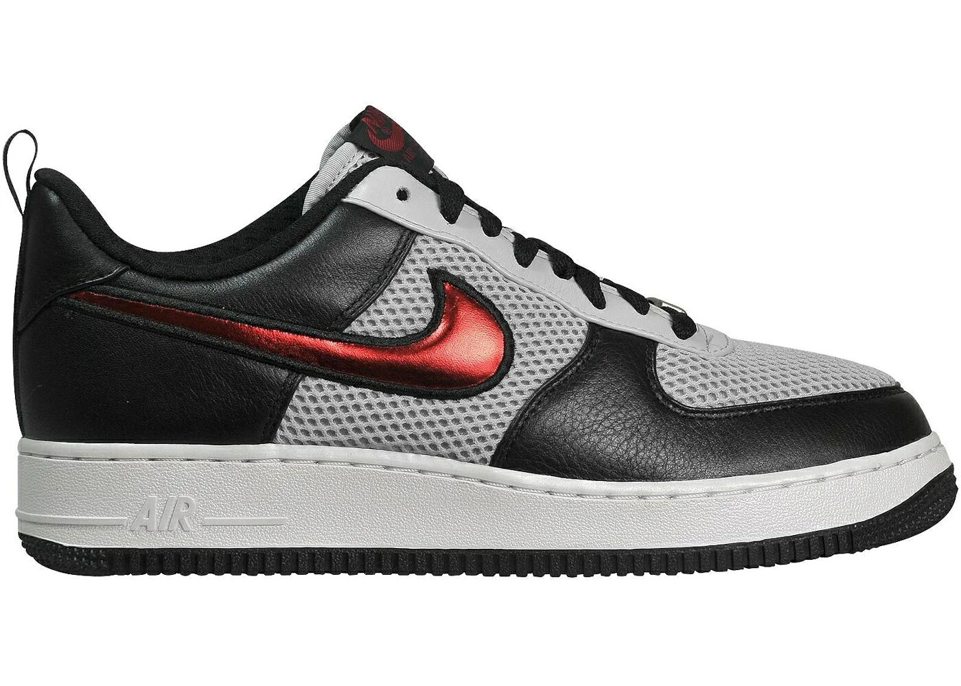 ナイキ しろがね色 しろがね色 赤 赤いこと 空軍 スニーカー メンズ NIKE AIR FORCE 1 LOW SPIRIDON / METALLIC SILVER VARSITY RED