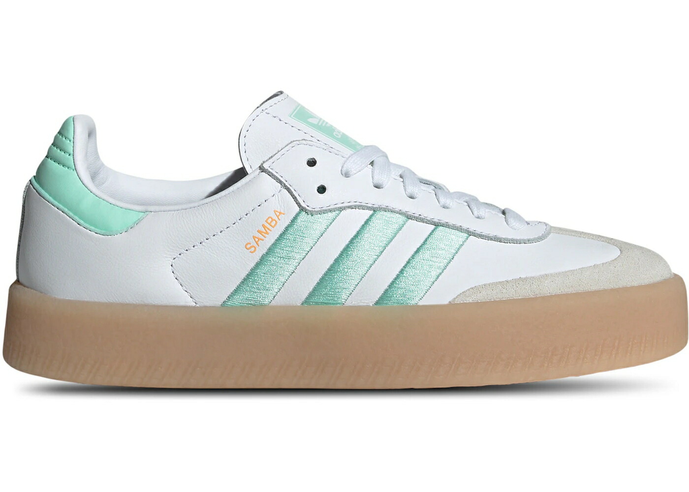 アディダス 白色 ホワイト 橙 オレンジ WOMEN スニーカー レディース ADIDAS SAMBAE CLEAR MINT (WOMEN) / WHITE CLEAR MINT HAZY ORANGE