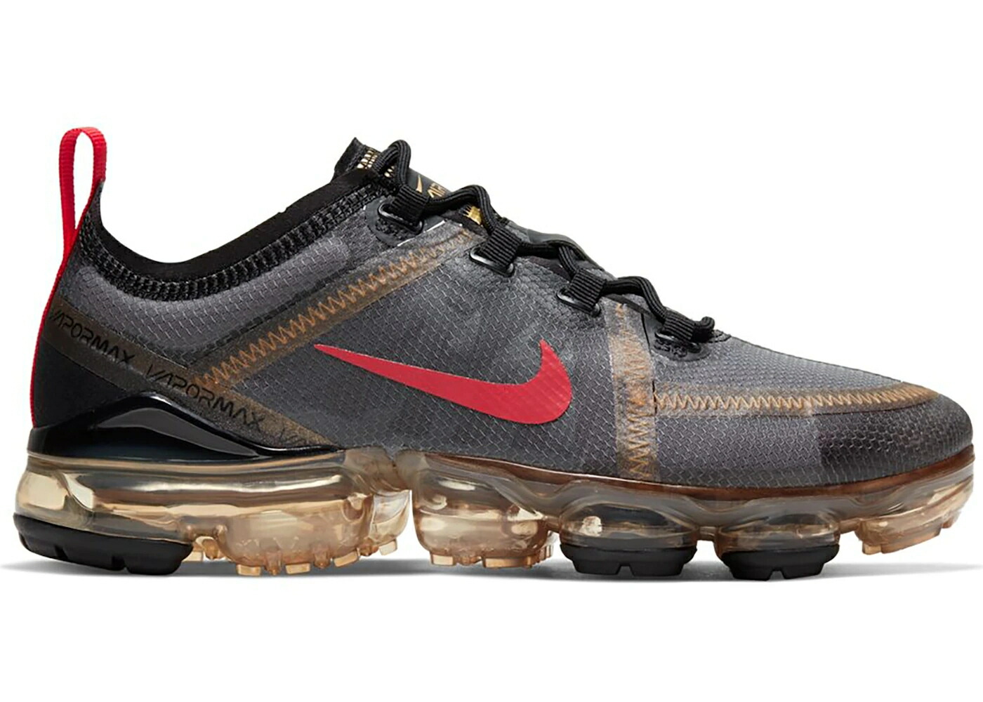 ナイキ 黒いこと 黒いこと ゴールド 赤 赤いこと エアヴェイパーマックス WOMEN\u0027S スニーカー レディース NIKE AIR VAPORMAX 2019 BLACK GOLD RED (WOMEN\u0027S) / BLACK METALLIC GOLD UNIVERSITY