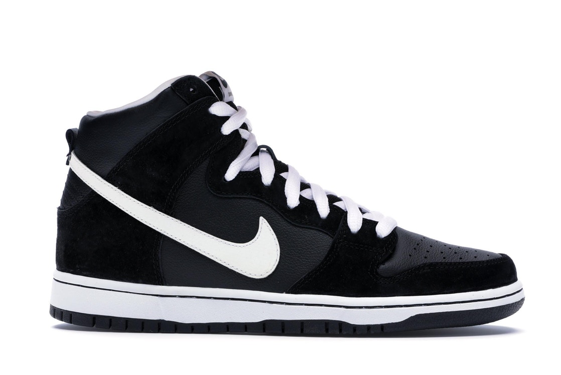 nike high dunk black and white