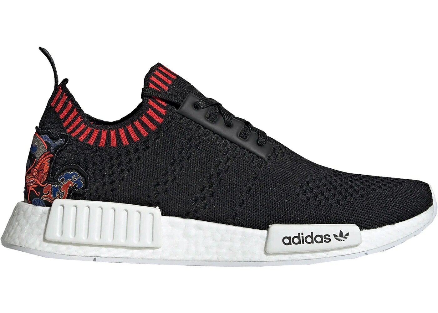 アディダス ドラゴン コア 黒色 ブラック 赤 レッド スニーカー メンズ ADIDAS NMD R1 PRIMEKNIT DRAGON PATCH / CORE BLACK CORE BLACK RED|スニケス