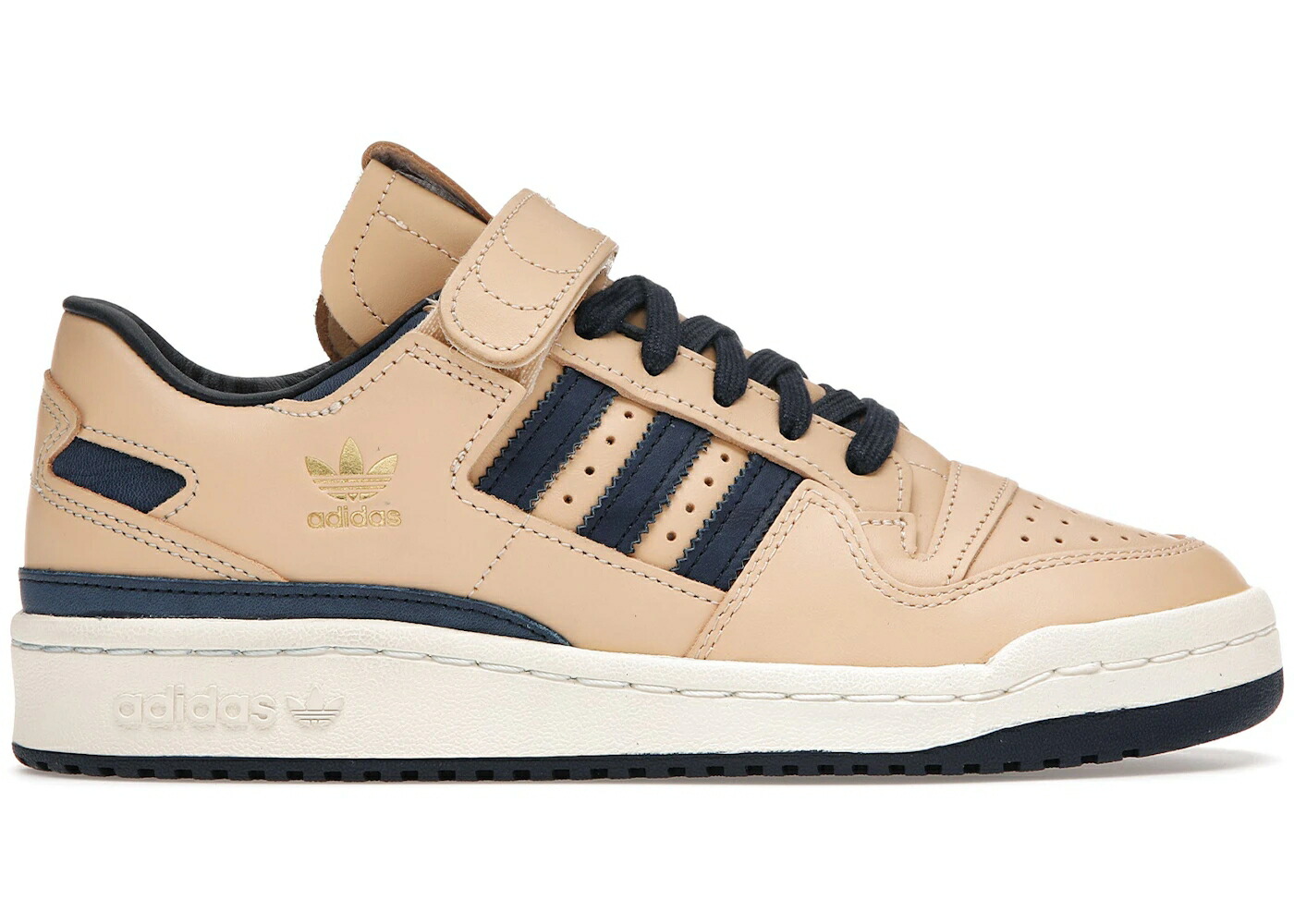 アディダス フォーラム ベージュ 青色 ブルー ゴールド スニーカー メンズ ADIDAS FORUM 84 LOW BEIGE BLUE / BEIGE BLUE THREAD GOLD METALLIC