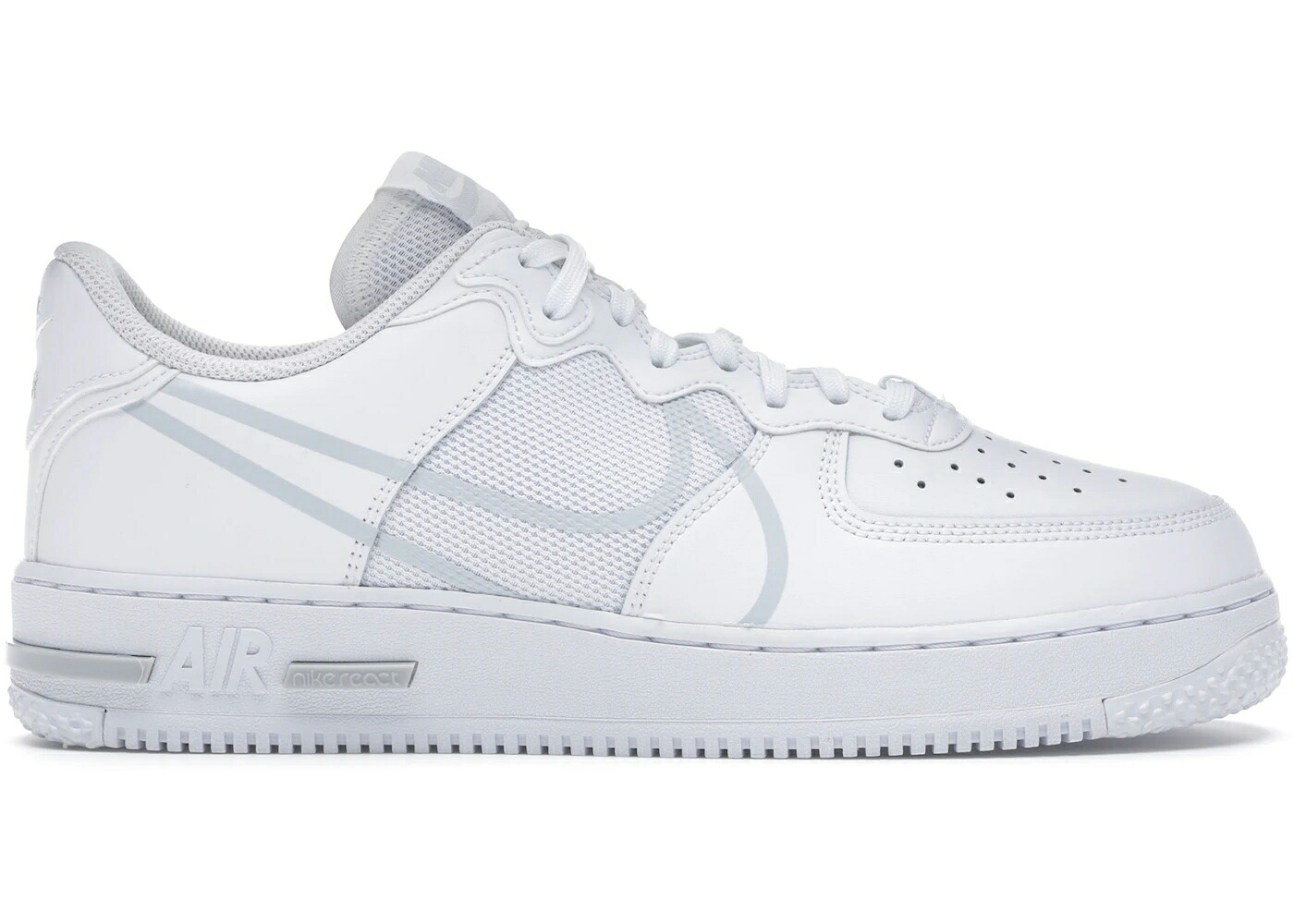 ナイキ リアクト 白いこと 白いこと 純然たる プラチナム 空軍 スニーカー メンズ NIKE AIR FORCE 1 REACT WHITE / WHITE PURE PLATINUM