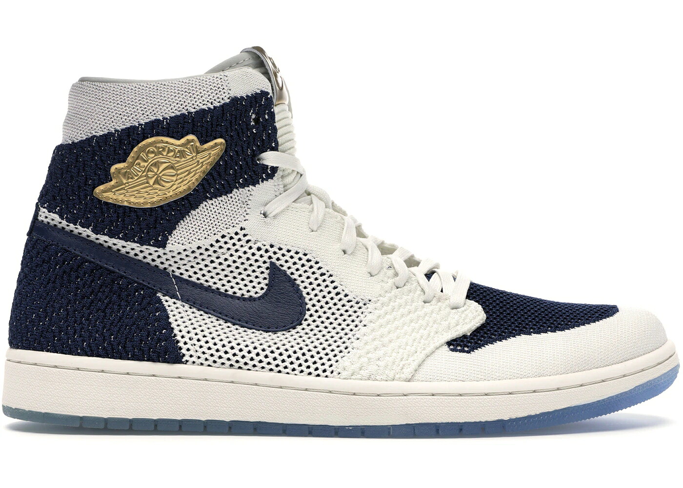 ナイキ ジョーダン ハイ フライニット ジーター ゴールド 紺色 ネイビー スニーカー メンズ JORDAN 1 RETRO HIGH FLYKNIT DEREK JETER RE2PECT / SAIL METALLIC GOLD MIDNIGHT NAVY|スニケス