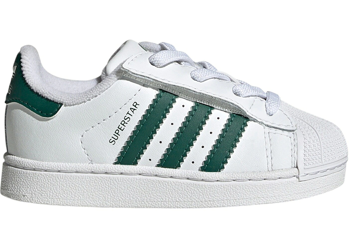 アディダス スーパースター 白色 ホワイト 緑 グリーン ジュニア キッズ ADIDAS SUPERSTAR II COMFORT CLOSURE WHITE COLLEGIATE GREEN (TD) / CLOUD WHITE COLLEGIATE GREEN