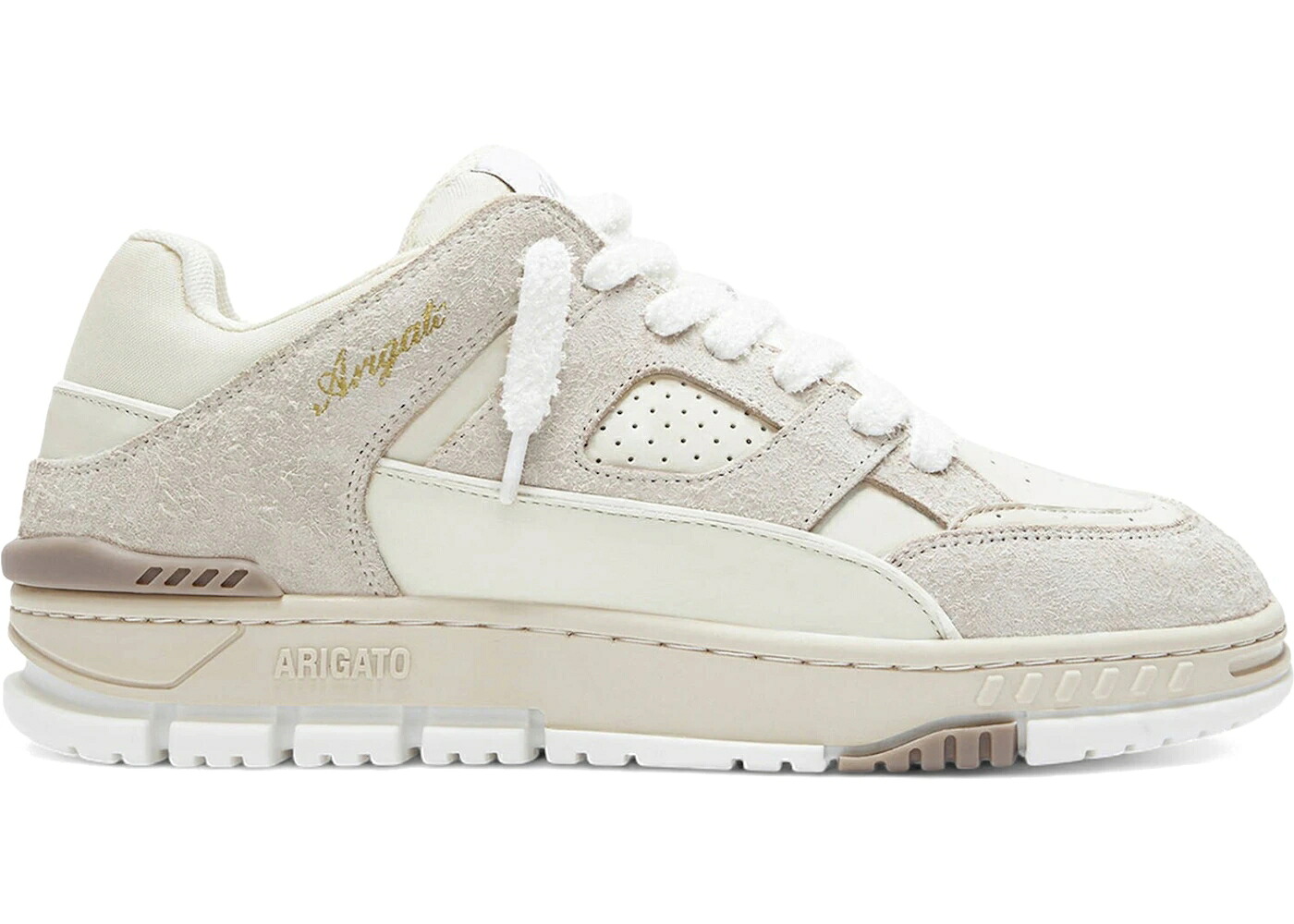 アクセルアリガト 白いこと 白いこと ベージュ 薄墨色 薄墨色 スニーカー メンズ AXEL ARIGATO AXEL ARIGATO AREA LO FLUFFY WHITE BEIGE GREY / WHITE BEIGE GREY