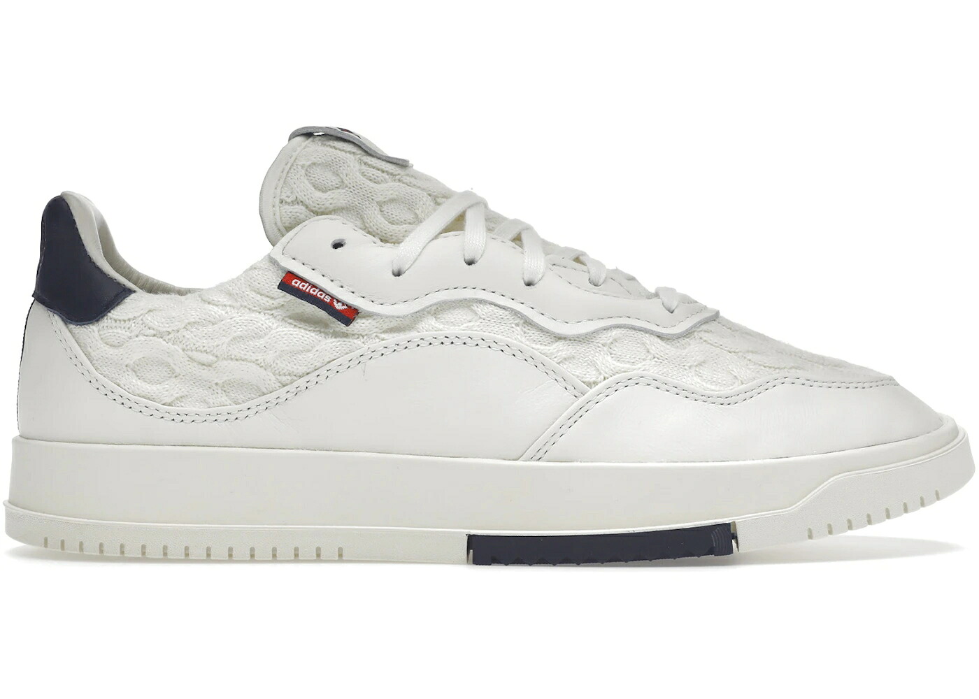 アディダス 白いこと 白いこと 紺色 米国海軍 スニーカー メンズ ADIDAS SC PREMIERE EXTRA BUTTER CABLEKNIT OFF WHITE / OFF WHITE COLLEGIATE NAVY CHALK