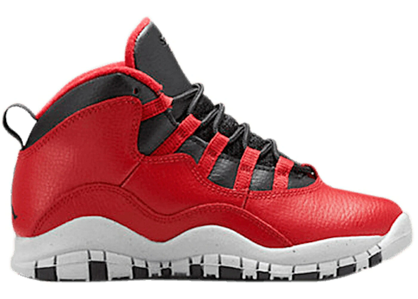 ナイキ ジョーダン ブルズ 赤 レッド 黒色 ブラック 灰色 グレー ジュニア キッズ JORDAN 10 RETRO BULLS OVER BROADWAY (PS) / GYM RED BLACK WOLF GREY ベビー マタニティ スニーカー｜スニケス