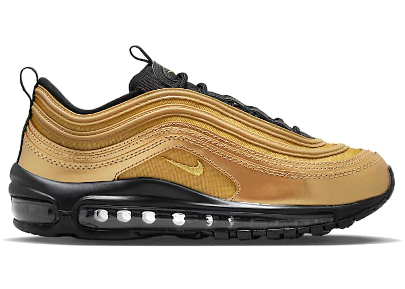ナイキ マックス ウィート ゴールド 黒色 ブラック エアマックス WOMEN'S スニーカー レディース NIKE AIR MAX 97 WHEAT GOLD BLACK (WOMEN'S) / WHEAT GOLD BLACK METALLIC GOLD｜スニケス
