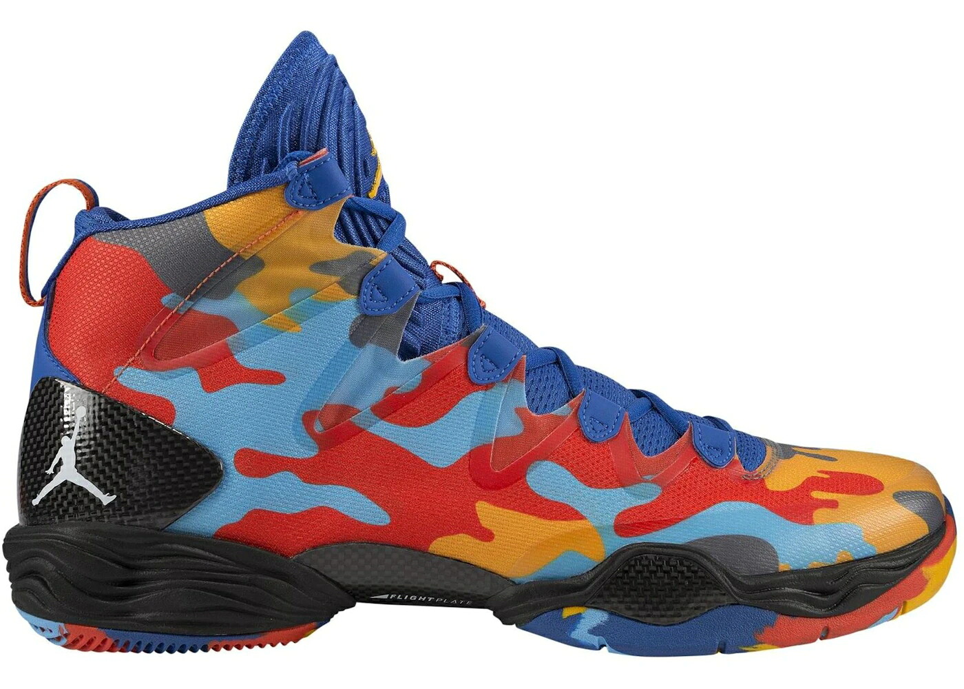 ナイキ ジョーダン カモ柄 ゲーム 白色 ホワイト チーム 橙 オレンジ ゲームロイヤル 青 ブルー スニーカー メンズ JORDAN XX8 SE OKC CAMO / GAME ROYAL WHITE TEAM ORANGE｜スニケス