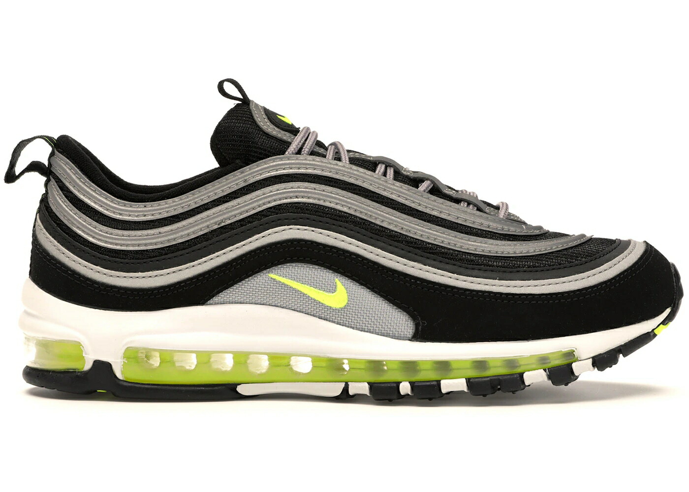 ナイキ マックス 黒色 ブラック 銀色 シルバー 白色 ホワイト エアマックス スニーカー メンズ NIKE AIR MAX 97 OG BLACK VOLT / BLACK VOLT METALLIC SILVER WHITE