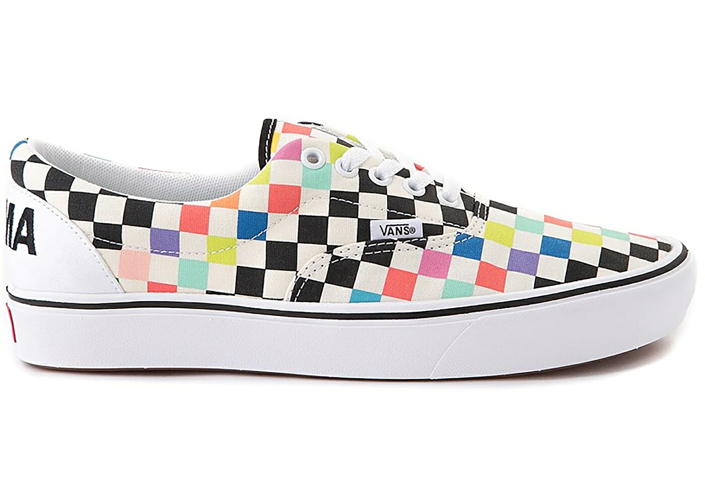 ヴァンズ バンズ 白いこと 白いこと 虹色 虹霓 スニーカー メンズ VANS COMFYCUSH ERA MOMA CHECKERBOARD / WHITE RAINBOW