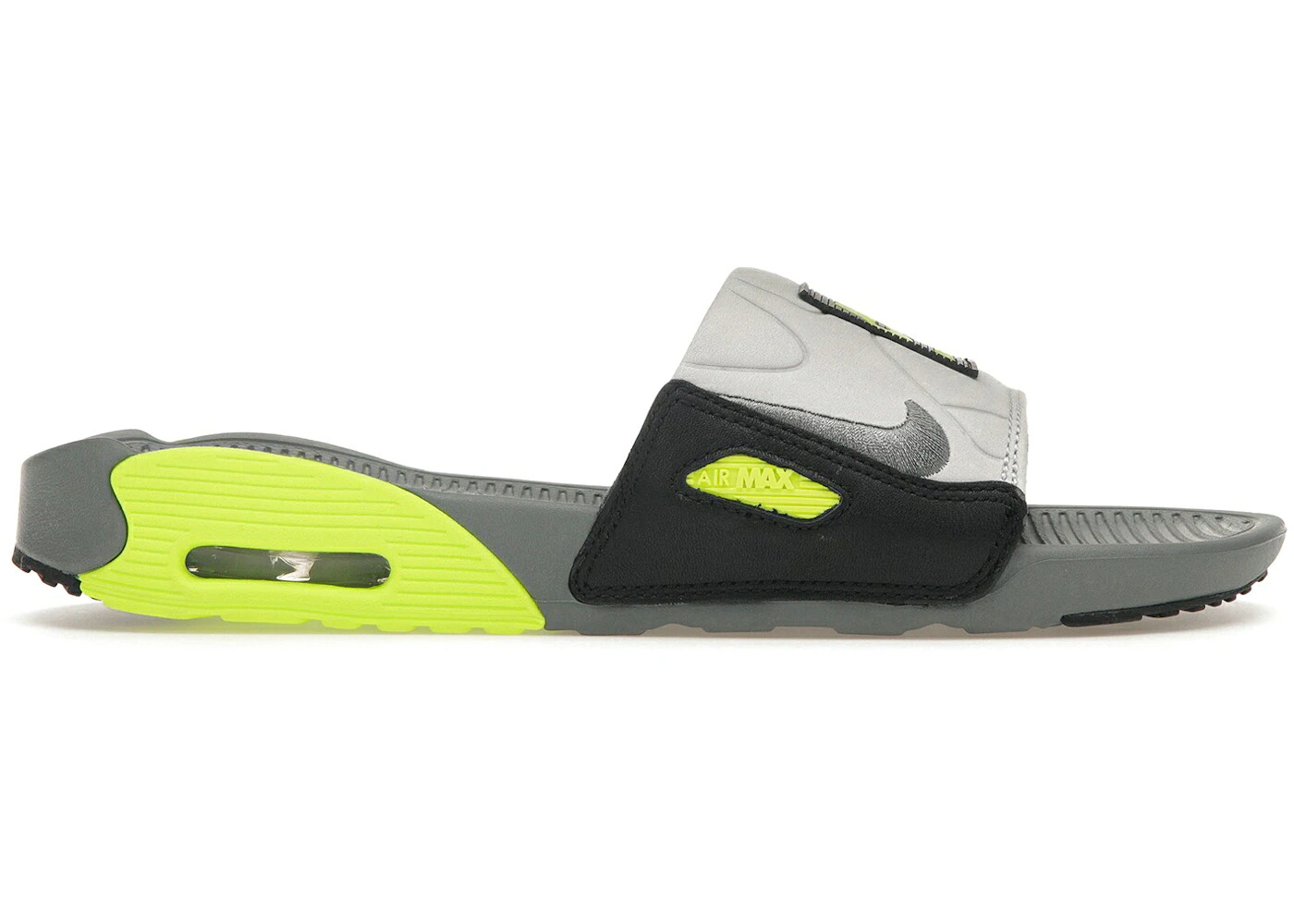 ナイキ マックス サンダル 灰色 グレー 黒色 ブラック エアマックス WOMEN'S スニーカー レディース NIKE AIR MAX 90 SLIDE SMOKE GREY VOLT BLACK (WOMEN'S) / SMOKE GREY VOLT BLACK SMOKE GREY