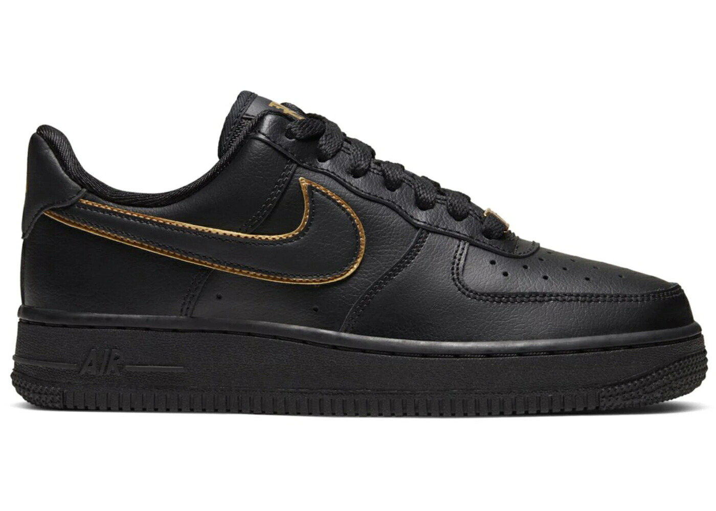 ナイキ 黒色 ブラック ゴールド スウッシュ スウォッシュ エアフォース WOMEN'S スニーカー レディース NIKE AIR FORCE 1 LOW BLACK GOLD SWOOSH (WOMEN'S) / BLACK BLACK METALLIC GOLD