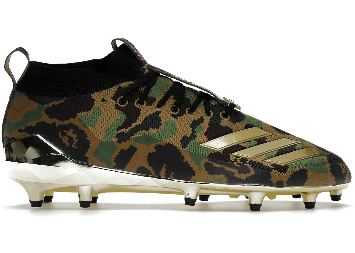アディダス カモ柄 黒色 ブラック ゴールド 白色 ホワイト スニーカー メンズ ADIDAS CLEAT BAPE CAMO / BLACK GOLD METALLIC CLOUD WHITE