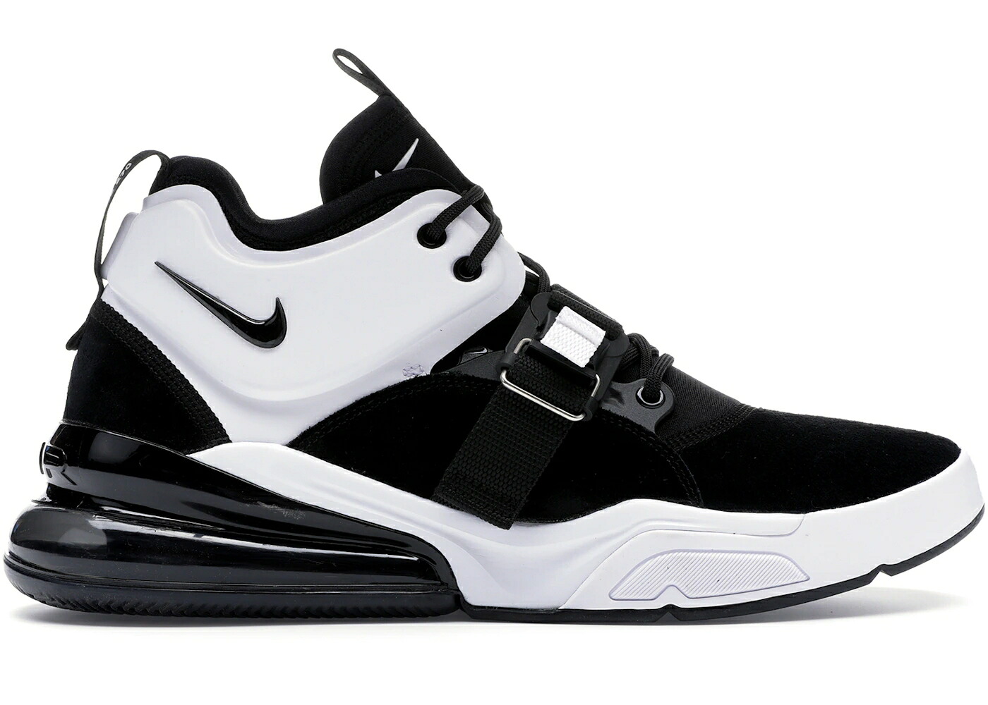 ナイキ 黒色 ブラック 白色 ホワイト 銀色 シルバー エアフォース スニーカー メンズ NIKE AIR FORCE 270 BLACK WHITE SILVER / BLACK METALLIC SILVER WHITE|スニケス