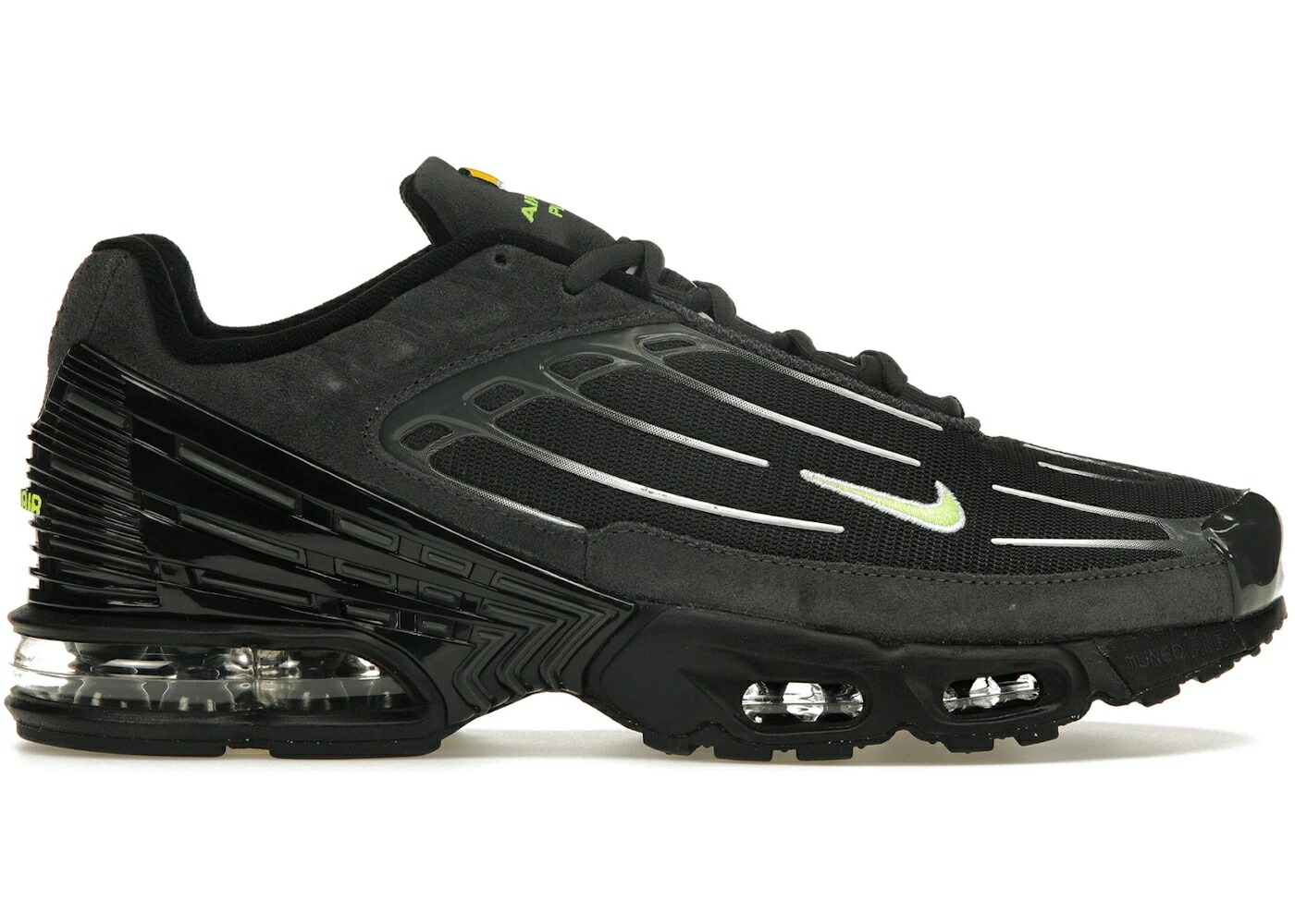 ナイキ マックス 黒色 ブラック エアマックスプラス スニーカー メンズ NIKE AIR MAX PLUS 3 BLACK VOLT / BLACK VOLT