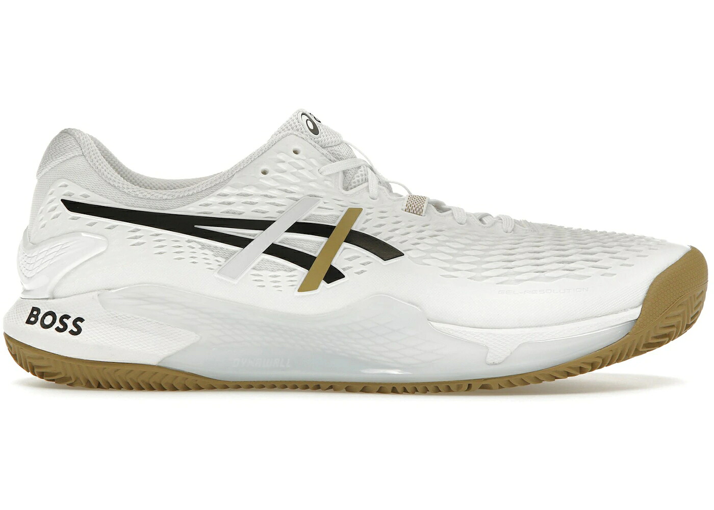 アシックス 白色 ホワイト キャメル 黒色 ブラック スニーカー メンズ ASICS GEL-RESOLUTION 9 CLAY BOSS MATTEO BERRETTINI WHITE CAMEL / WHITE BLACK｜スニケス