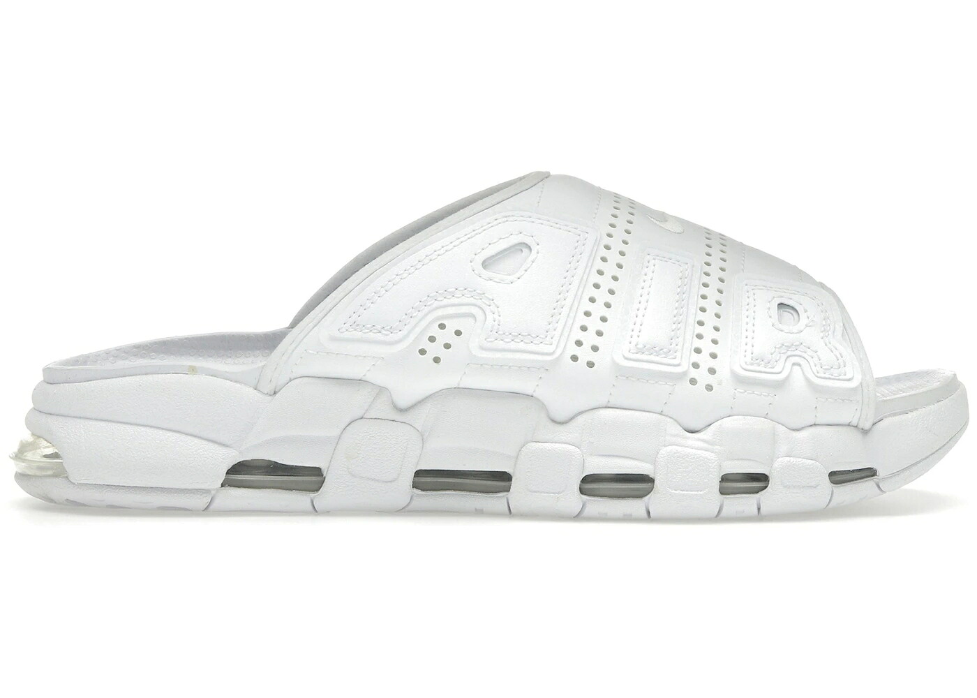 ナイキ 引きあげるペース サンダル 白いこと 白いこと エアモアアップテンポ モアテン スニーカー メンズ NIKE AIR MORE UPTEMPO SLIDE TRIPLE WHITE / WHITE WHITE