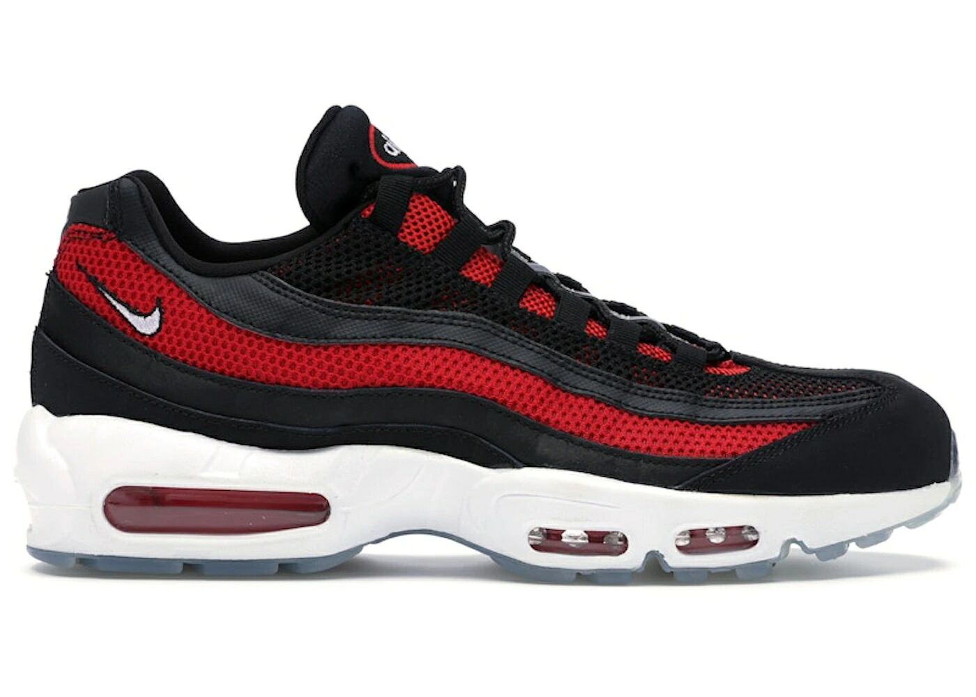 ナイキ マックス 黒色 ブラック 白色 ホワイト 赤 レッド エアマックス スニーカー メンズ NIKE AIR MAX 95 BRED ICE / BLACK WHITE UNIVERSITY RED