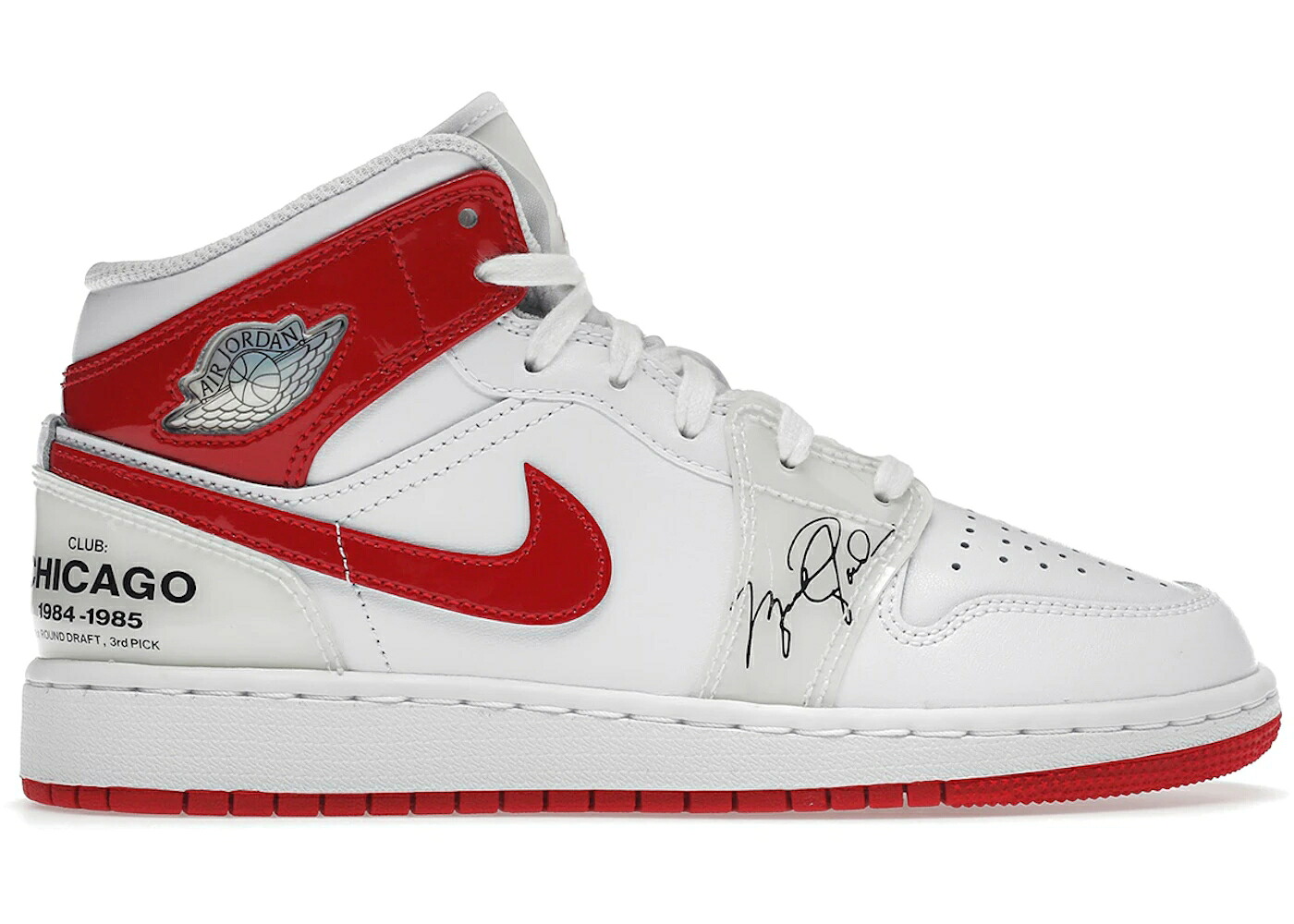 ナイキ ジョーダン ミッド ルーキー 白色 ホワイト 赤 レッド ジュニア キッズ JORDAN 1 MID ROOKIE SEASON (GS) / WHITE UNIVERSITY RED ベビー マタニティ スニーカー