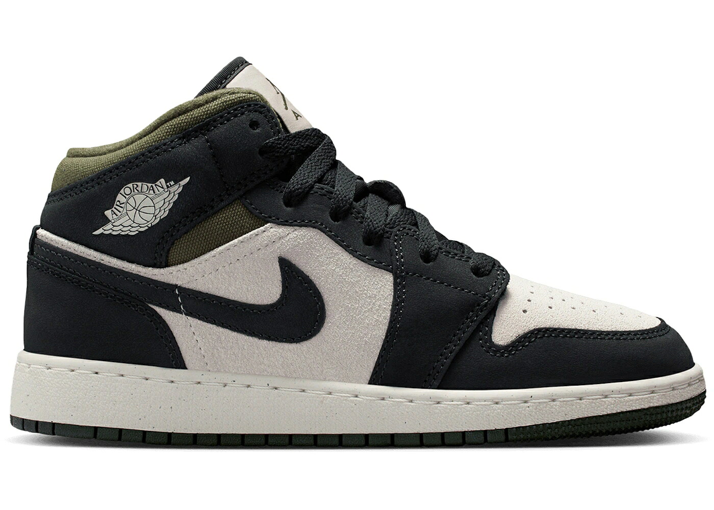 ナイキ ジョーダン ミッド オリーブ 赤銅色 赤銅色 御坊っちゃん キッズ JORDAN 1 MID OFF NOIR MEDIUM OLIVE (GS) / LIGHT OREWOOD BROWN MEDIUM OLIVE もの言う花 マタニティ スニーカー