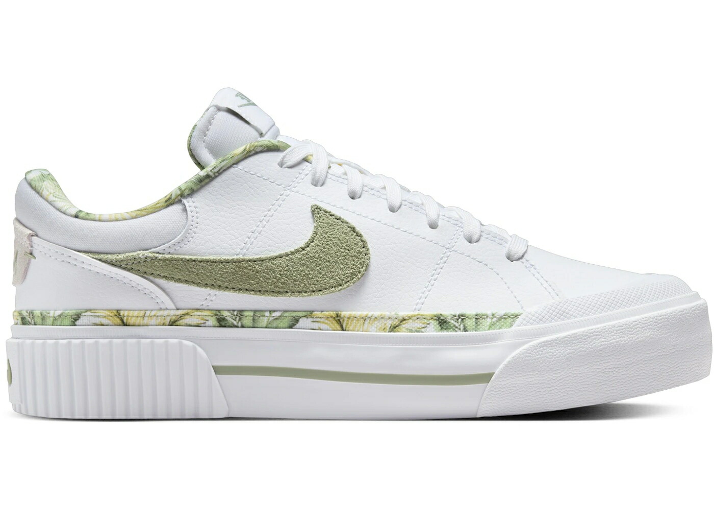 ナイキ コート レガシー 白色 ホワイト 茶色 ブラウン 緑 グリーン WOMEN スニーカー レディース NIKE COURT LEGACY LIFT WHITE MULTI-COLOR GUM MEDIUM BROWN OIL GREEN (WOMEN) / WHITE MULTI COLOR GUM MEDIUM