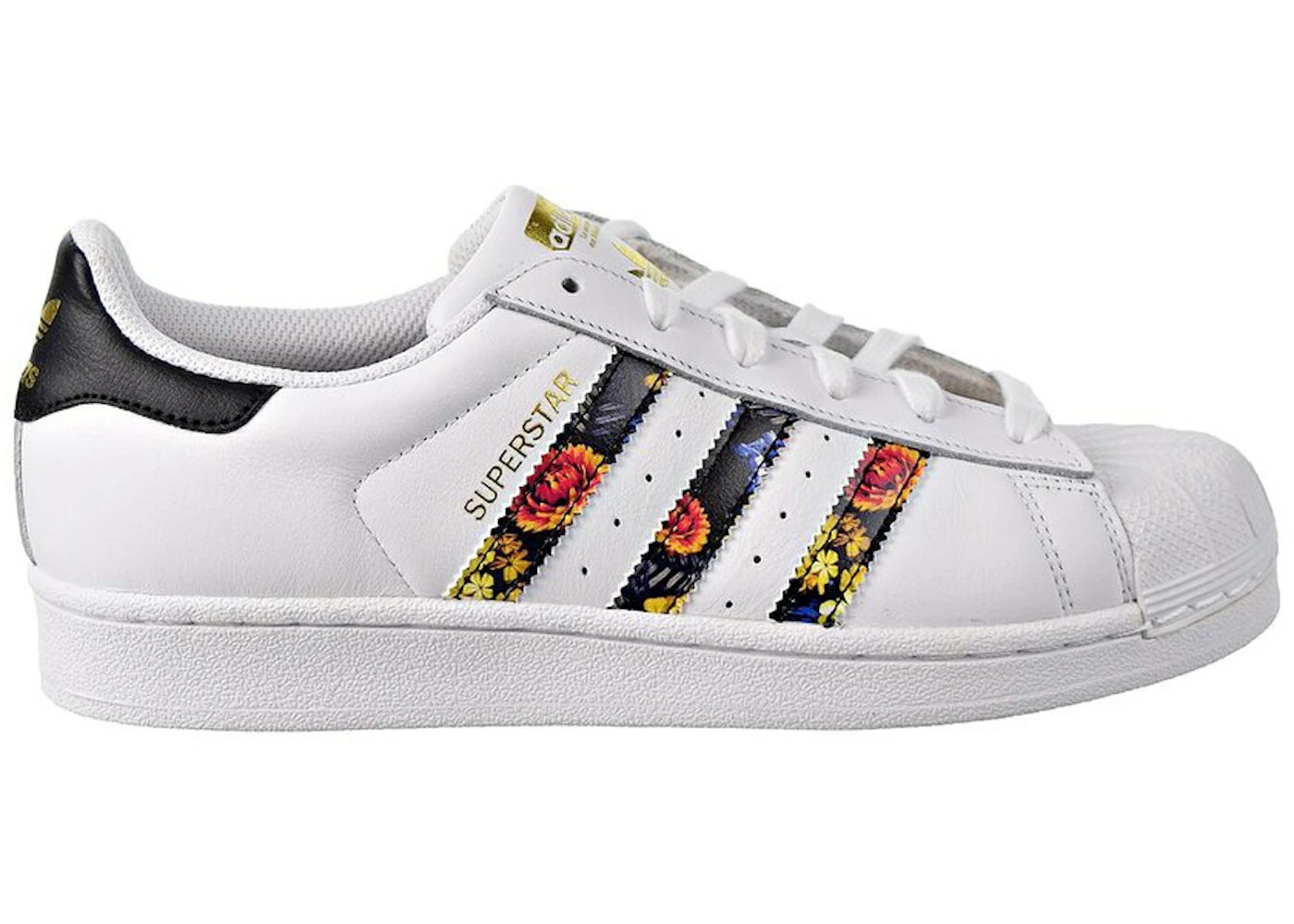 アディダス はやりっ子 白いこと 白いこと 黒いこと 黒いこと WOMEN\u0027S スニーカー レディース ADIDAS SUPERSTAR WHITE BLACK FORAL STRIPES (WOMEN\u0027S) / FOOTWEAR WHITE FOOTWEAR WHITE