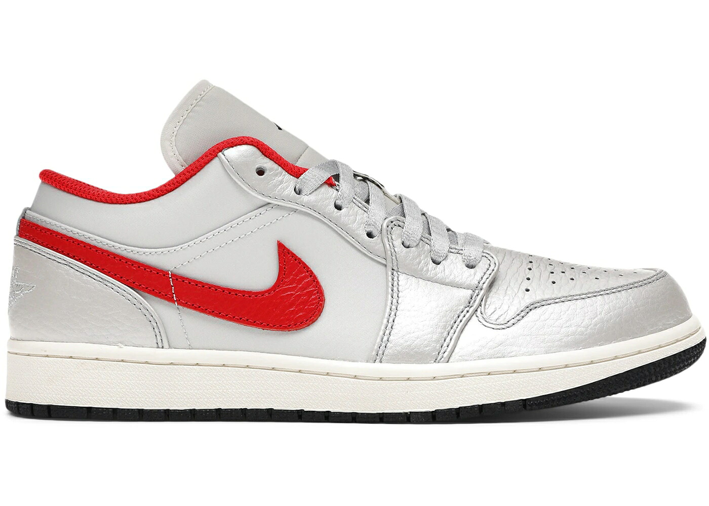 ナイキ ジョーダン ナイト トラック 銀色 シルバー 赤 レッド スニーカー メンズ JORDAN 1 LOW NIGHT TRACK / SAIL METALLIC SILVER VARSITY RED