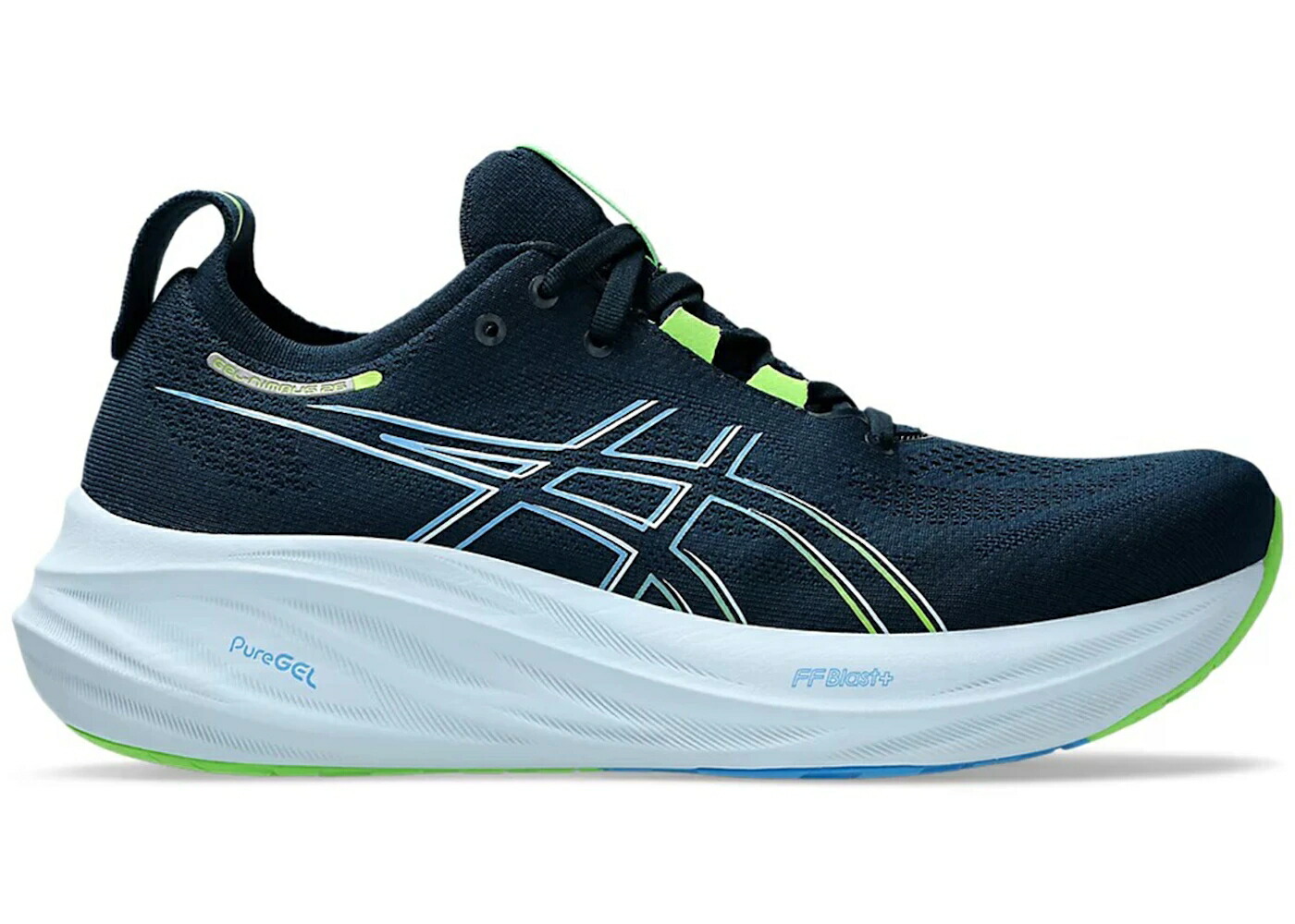アシックス 青み 青色 菩提樹 スニーカー メンズ ASICS GEL-NIMBUS 26 FRENCH BLUE ELECTRIC LIME / FRENCH BLUE ELECTRIC LIME