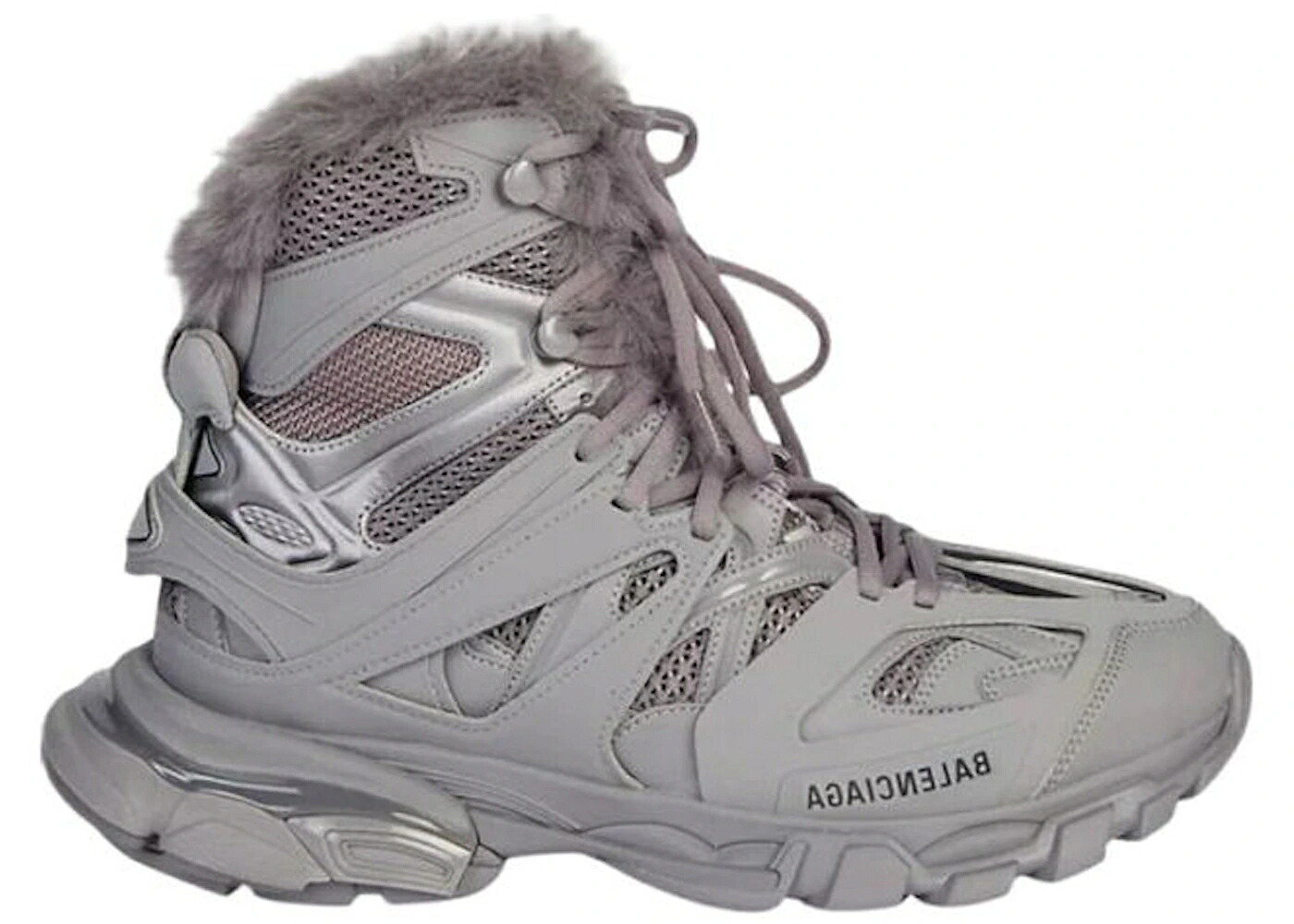 バレンシアガ トラック ブーツ 灰色 グレー スニーカー ユニセックス BALENCIAGA TRACK HIKE BOOTS FAUX FUR GREY / メンズ