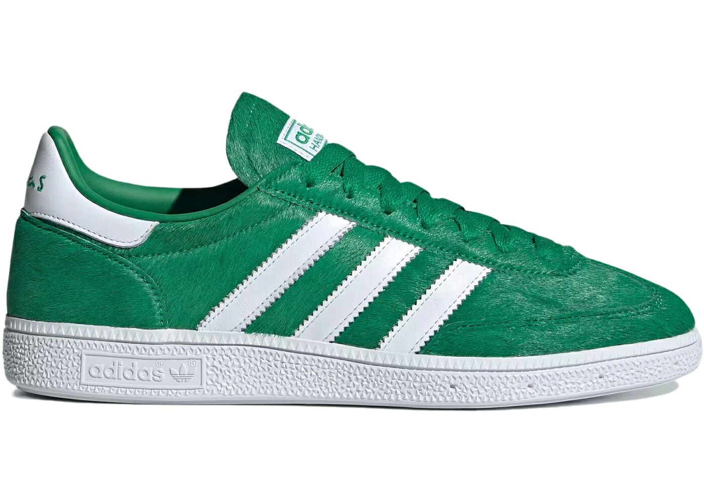アディダス ハンドボール スペシアル 子馬 緑 緑であること 白いこと 白いこと スニーカー メンズ ADIDAS HANDBALL SPEZIAL PONY HAIR GREEN CLOUD WHITE / GREEN CLOUD WHITE CLOUD WHITE