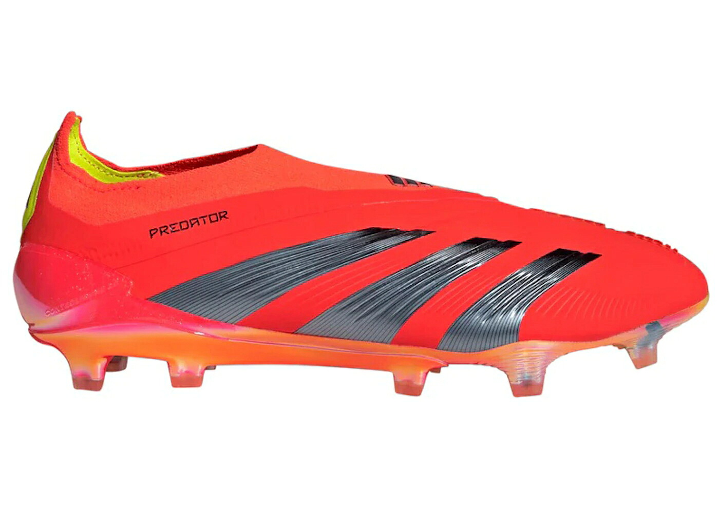 アディダス プレデター エリート 赤 レッド コア 黒色 ブラック チーム 黄色 イエロー スニーカー メンズ ADIDAS PREDATOR ELITE LACELESS FG SOLAR RED CORE BLACK TEAM YELLOW / SOLAR RED CORE BLACK TEAM SOLAR