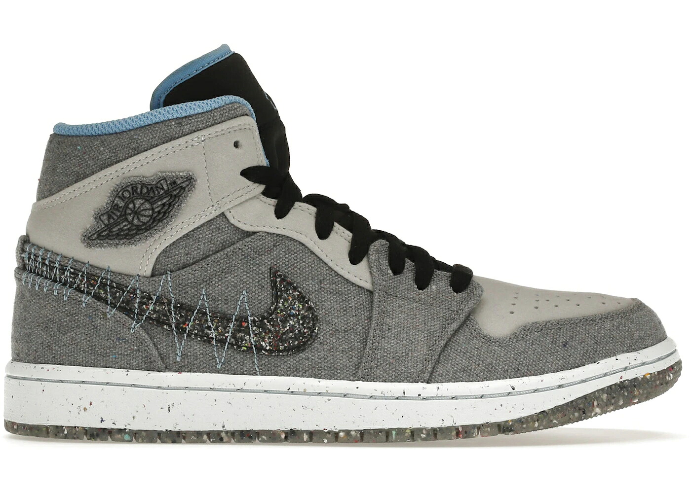 ナイキ ジョーダン ミッド 薄墨色 薄墨色 青味 青み スニーカー メンズ JORDAN 1 MID CRATER GREY UNIVERSITY BLUE / GREY NEUTRAL GREY UNIVERSITY