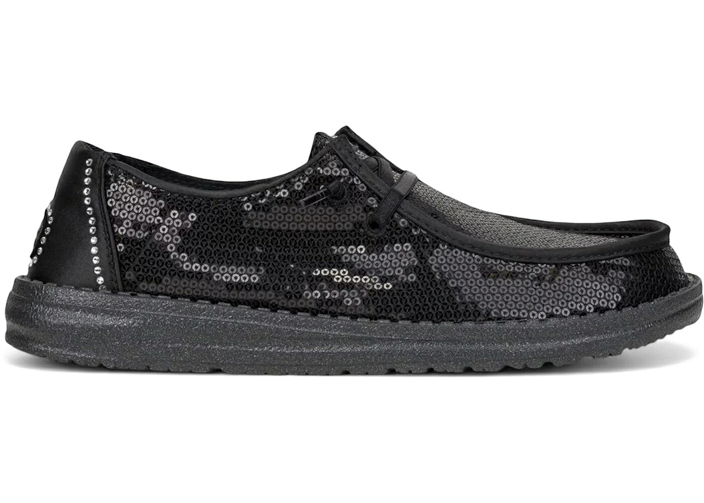 ヘイデュード スリッポン 黒いこと 黒いこと WOMEN\u0027S スニーカー レディース HEY DUDE HEY DUDE WENDY SLIP-ON DISCO SEQUIN BLACK (WOMEN\u0027S) /