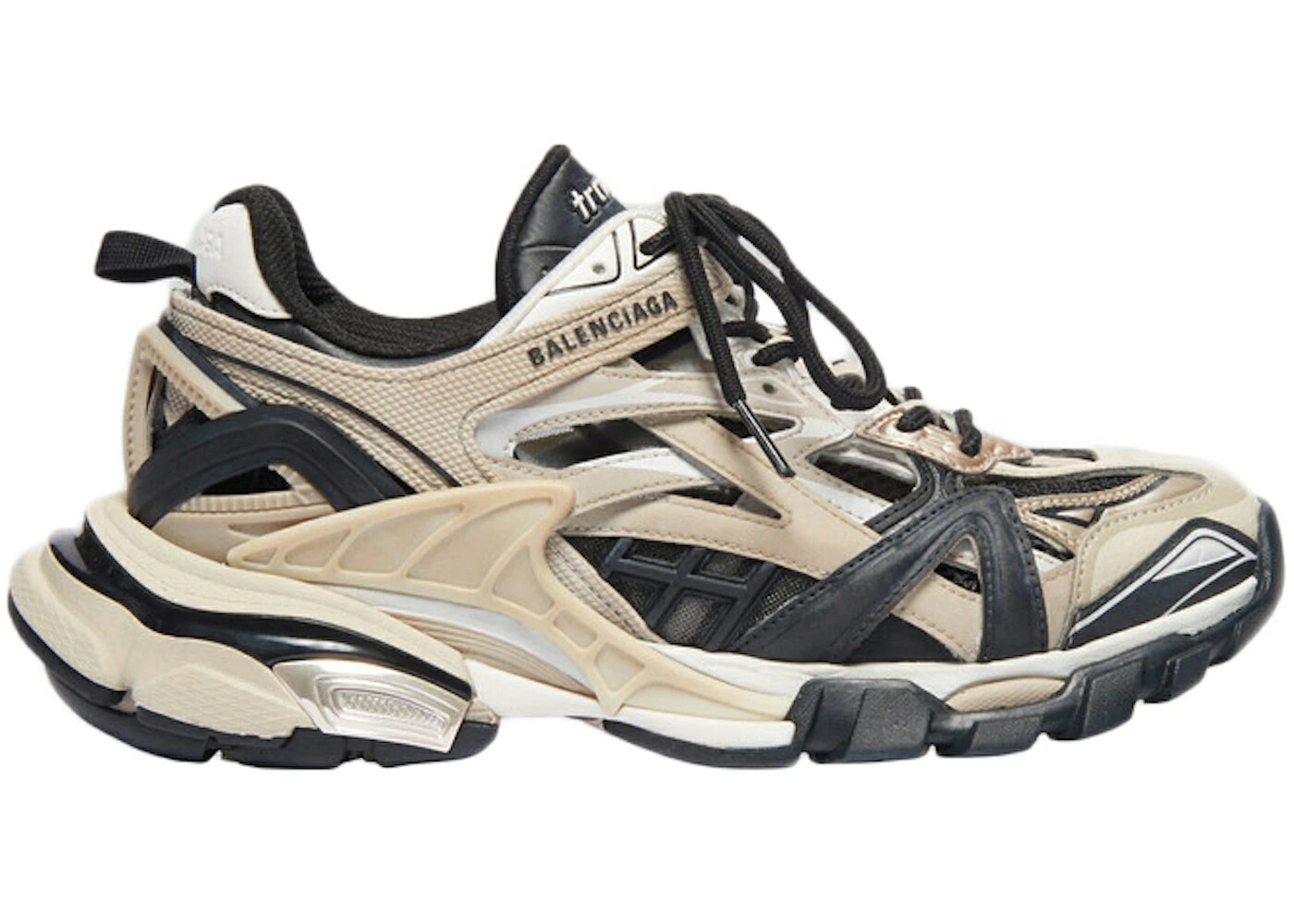 バレンシアガ ベージュ 黒色 ブラック TRACK.2 WOMEN スニーカー レディース BALENCIAGA BEIGE (WOMEN) / BEIGE BLACK