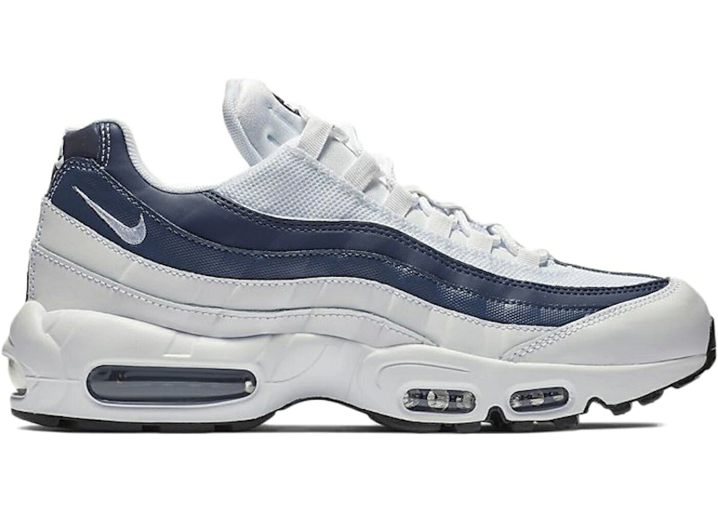 ナイキ マックス 白いこと 白いこと 紺色 米国海軍 青碧 青色 エア湖マックス スニーカー メンズ NIKE AIR MAX 95 ESSENTIAL WHITE / WHITE MIDNIGHT NAVY MONSOON BLUE 靴-スニーカー