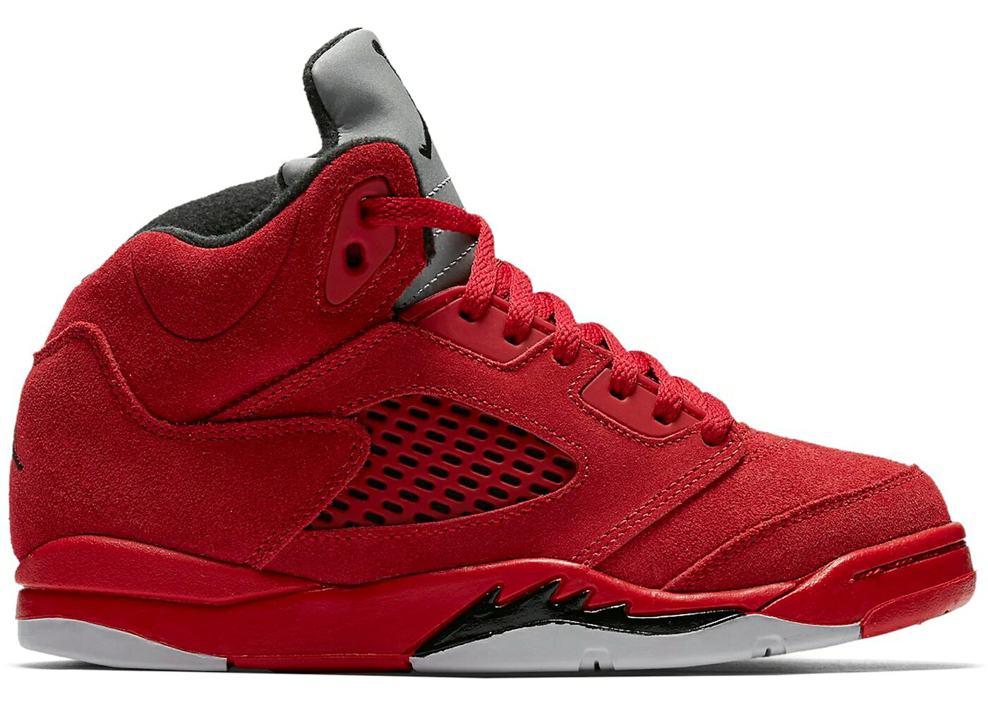 ナイキ ジョーダン 赤 レッド スエード スウェード 黒色 ブラック ジュニア キッズ JORDAN 5 RETRO RED SUEDE (PS) / UNIVERSITY RED BLACK ベビー マタニティ スニーカー｜スニケス