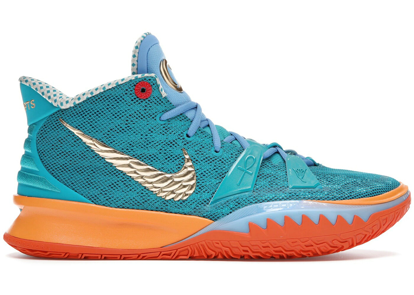 ナイキ カイリー 橙 オレンジ スニーカー メンズ NIKE KYRIE 7 CONCEPTS HORUS (REGULAR BOX) / TEAL ORANGE ICE
