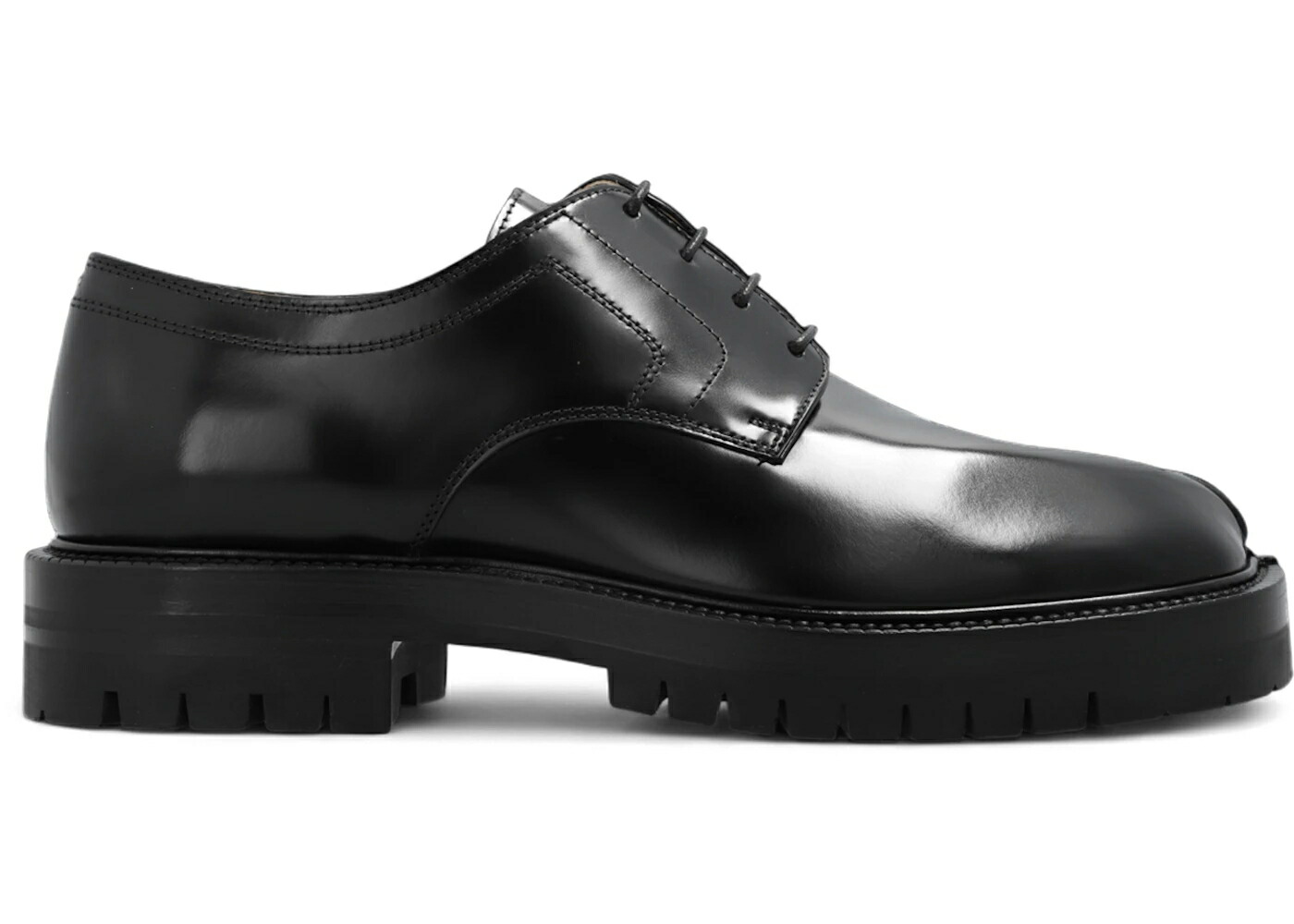 メゾンマルジェラ レザー 黒色 ブラック WOMEN'S スニーカー レディース MAISON MARGIELA MAISON MARGIELA LEATHER TABI LACE-UPS BLACK (WOMEN'S) /