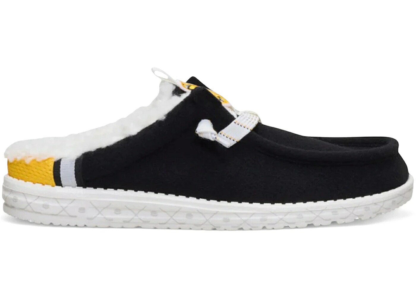 ヘイデュード ローファー スニーカー ボストン ブルーインズ 黒色 ブラック 黄色 イエロー スニーカー メンズ HEY DUDE HEY DUDE WALLY SLIP LOAFER NHL BOSTON BRUINS / BLACK YELLOW