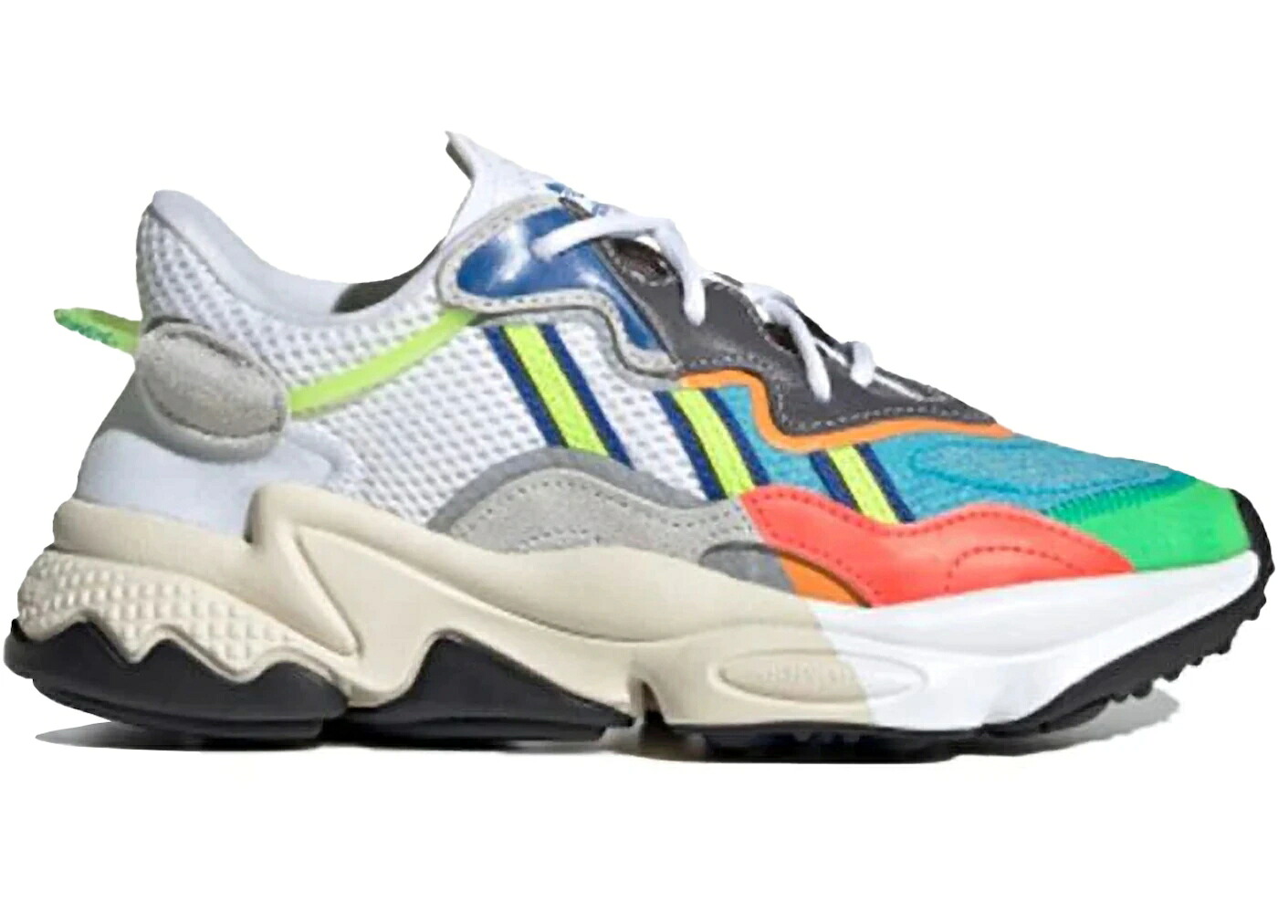アディダス 白色 ホワイト 青色 ブルー 橙 オレンジ 緑 グリーン 灰色 グレー グレイ ジュニア キッズ ADIDAS OZWEEGO WHITE BLUE ORANGE (GS) / WHITE BLUE ORANGE GREEN GRAY ベビー マタニティ スニーカー