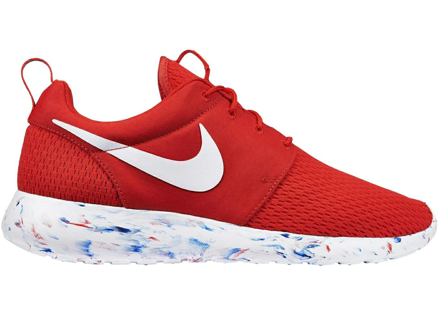 ナイキ ラン 赤 レッド 白色 ホワイト レーザー スニーカー メンズ NIKE ROSHE RUN MARBLE PACK RED / CHALLENGE RED WHITE LASER